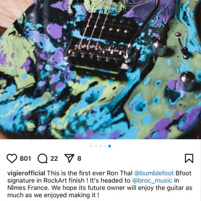 Vigier Excalibur Bumblefoot Ron Thal Signature Exclusive 1 of 1 - Rock Art image 11