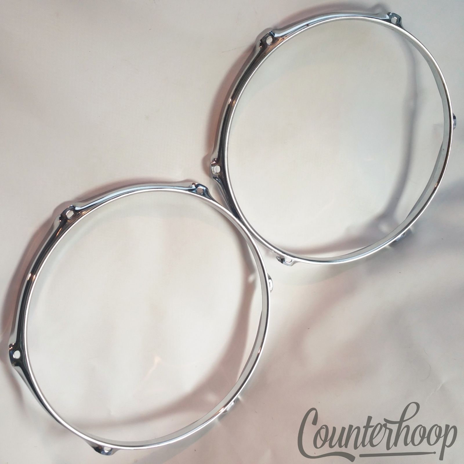 Pearl 2x 12" Tom Drum Rims/Hoops 6-Hole Batter/Resonant Triple Flange Set Lot* — main photograph