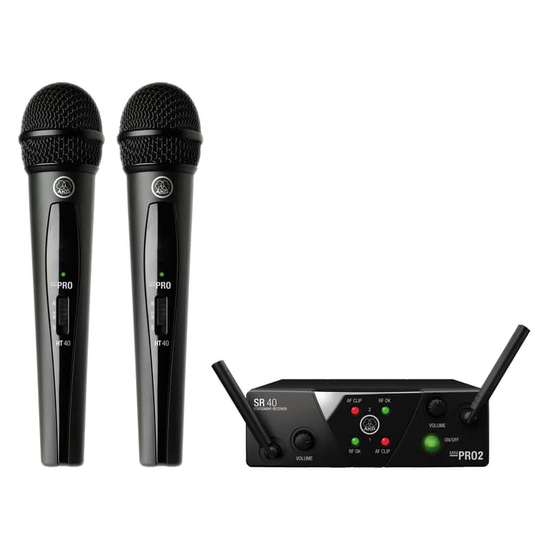 AKG WMS40MINI2-V-AC Dual Wireless Vocal Microphone System, Band AC image 1