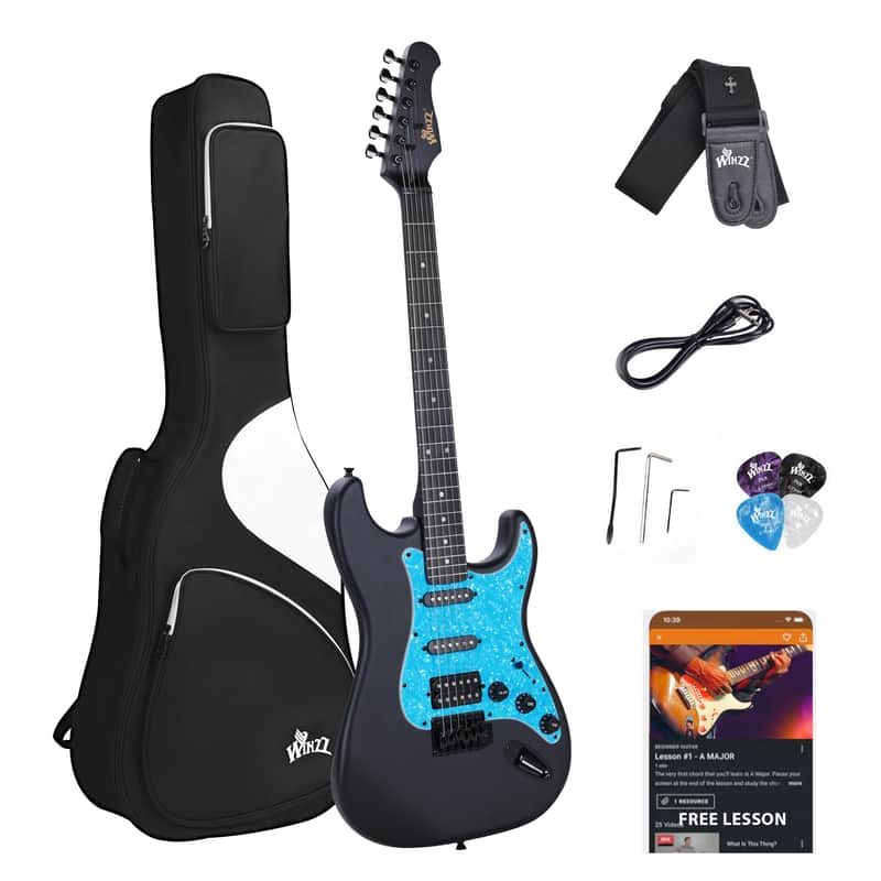 WINZZ EGS112H-BKM 39-inch ST Solid Poplar Wood Electric Guitar Kit HSS Pickup image 1