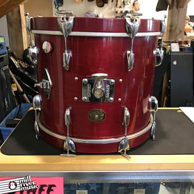 Gretsch Stop Sign Badge Drum Kit (1972-1979) 12", 13", 14", 18" Berry Red Stain with Humes and Berg Fibre Cases for 12,14, 18 image 7