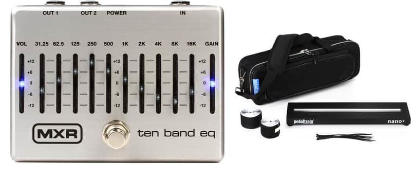 MXR M108S Ten Band EQ Pedal Bundle with Pedaltrain Nano+ 18"x5" Pedalboard with Soft Case image 1