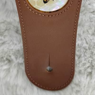 Thalia Premium Brown Leather Strap w/Koa and Vintage Pearl Bee Inlay SBRVB-VW image 3
