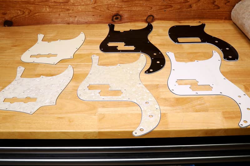 Pickguards! Fender Precision / Jazz Bass & Gibson Les Paul Tribute DC - White Black Pearloid image 1