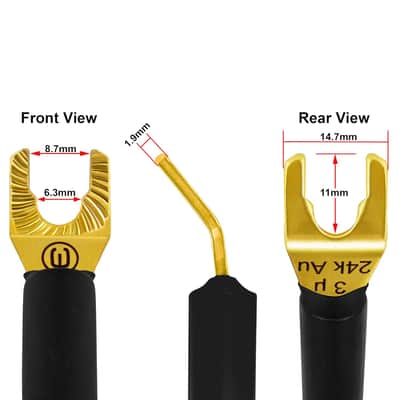 6 Foot ULTIMATE - 9 AWG - Ultra-Pure OFC - Premium Audiophile HiFi Bi-Wire Speaker Cable Pair with Eminence Gold Spade Plugs & Carbon Tweed Jacket image 2