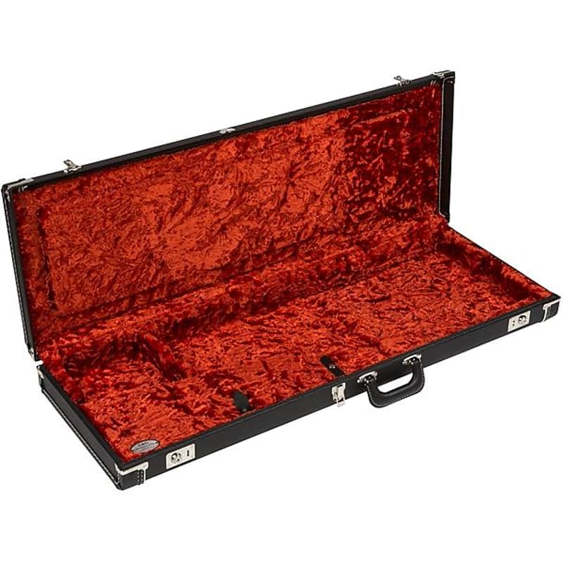 Fender G&G Deluxe Strat/Tele Hardshell Case, Black with Orange Plush Interior, Fender Amp Logo 2016 image 3