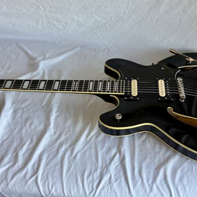 Hagstrom TREVIDLX-BLK Tremar Viking Deluxe Semi-Hollow with Tremolo 2010s - Gloss Black image 1