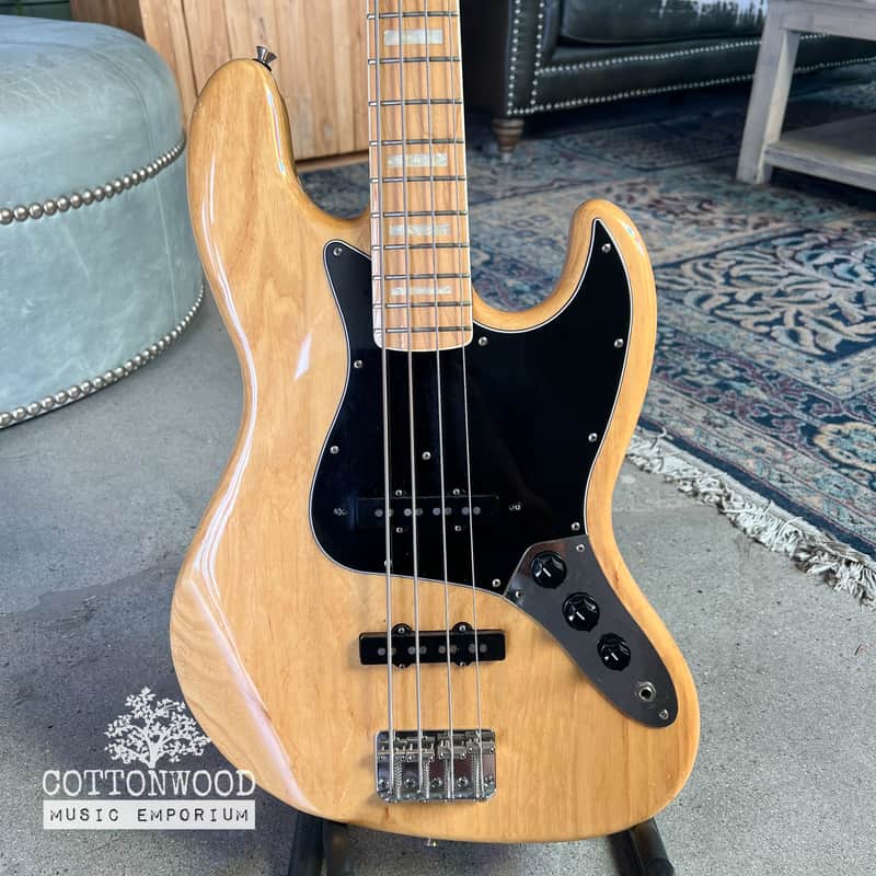 Fender Crafted in Japan (CIJ) 1975 Reissue Jazz Bass (JB75) – Natural Ash with Maple Neck (2004-2005) image 1
