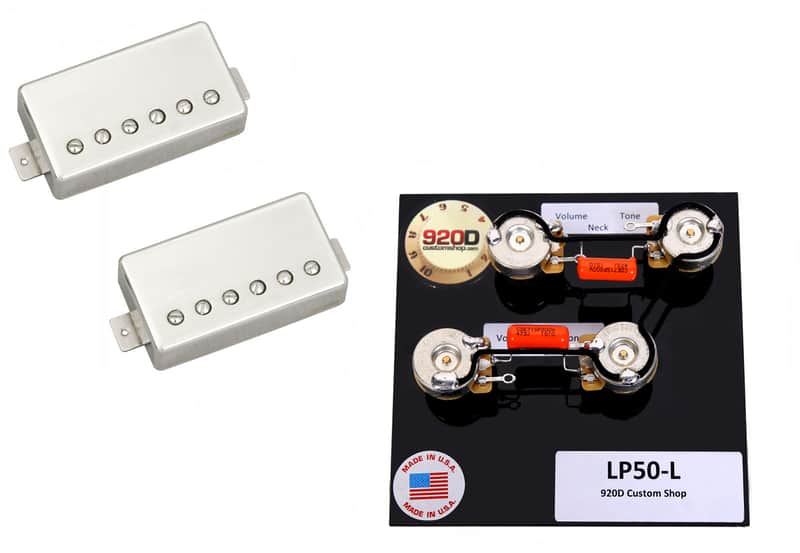 920D Custom Shop BOK-11108-49-N+LP50-L Seymour Duncan Pearly Gates Humbucker Set w/ LP '50s Wiring Harness - Long image 1