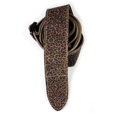 Leopard Premium Leather Guitar Strap- Black Brown Leather Guitar Strap -100% Leather Guitar Strap-Acoustic, Electric Bass Guitars image 5