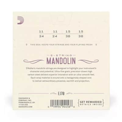D'Addario #EJ70 - 8-String Mandolin Phosphor Bronze Strings, 11-38 image 2