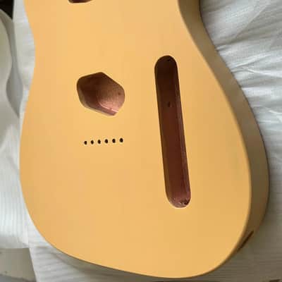 Vintage Yellow Cream Alder Tele Style Guitar Body, Nitro Satin Finish image 6