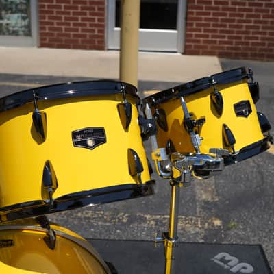 Tama Imperialstar 6pc Shell Pack w/ Snare Drum & Tom Stand - Electric Yellow w/ Black Nickel Hardware image 4