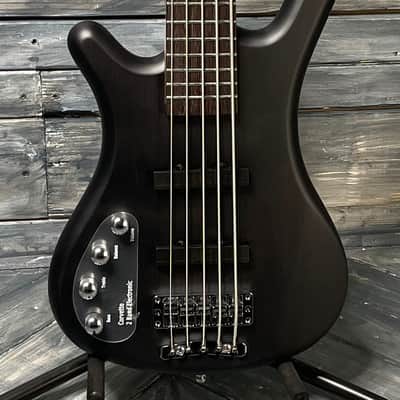 Warwick Left Handed RockBass Corvette Basic 5-String Electric Bass Nirvana Black Transparent Satin image 1