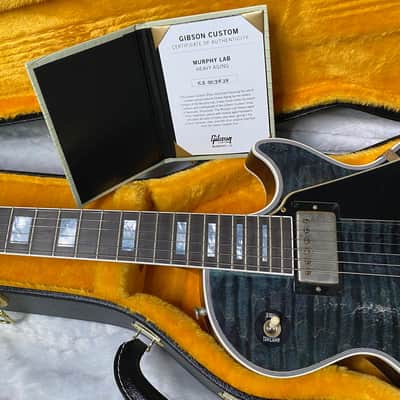 NEW! Gibson Custom Les Paul Custom AAAA Figured Monster Maple Top - Nordic Blue, Heavy Aging - 8.5lbs - G067685 image 14
