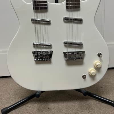 Danelectro Doubleneck 6/12 Reissue 12 String and 6 String - White Pearl image 2