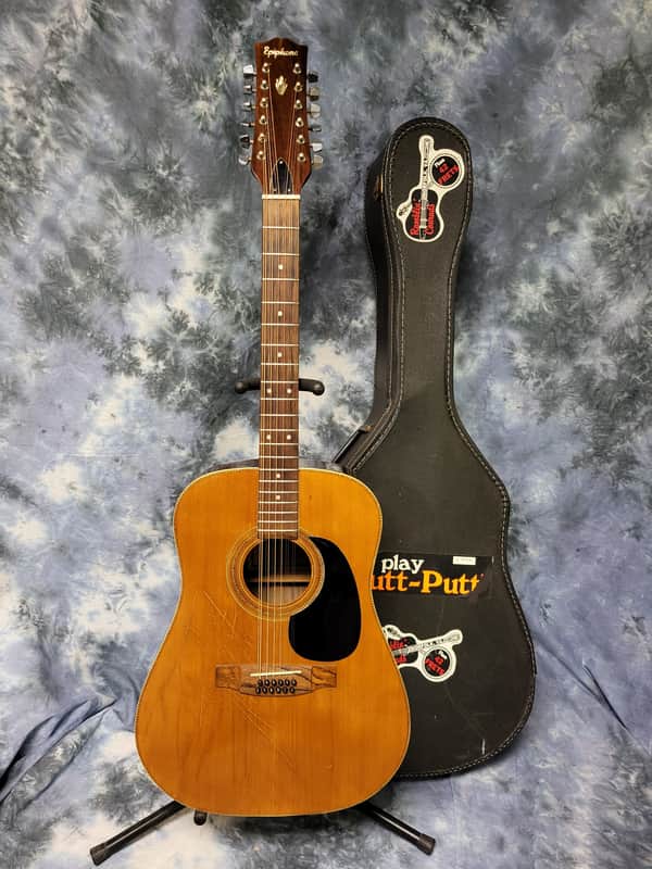 Vintage 1988 Epiphone Presentation 12 String Acoustic Guitar Model PR-715-12 Pro Setup New Strings Original Soft Shell Case image 1