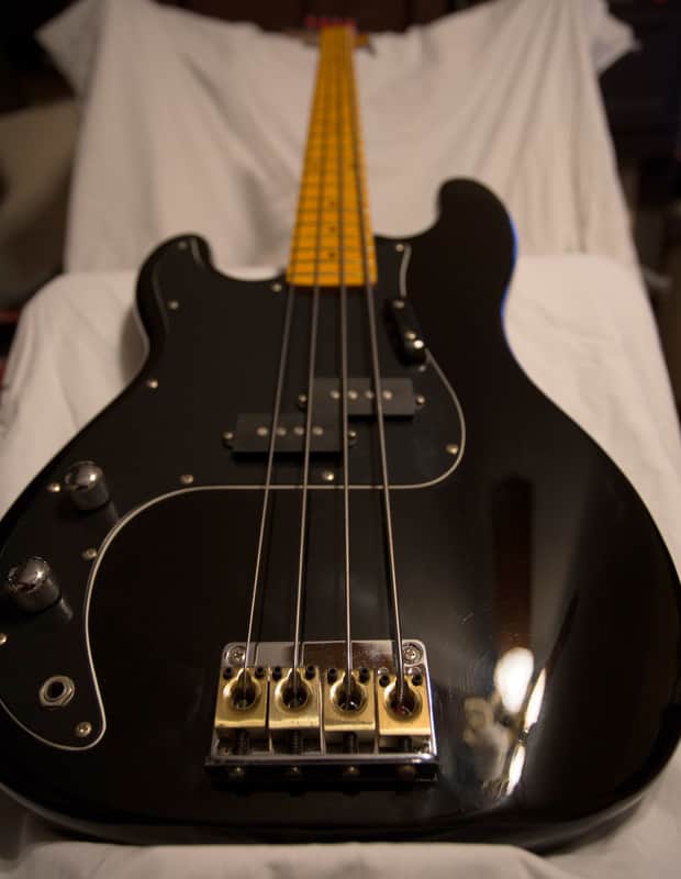 Left Handed Vintage Gibson Epiphone Accu-bass 1994 Black Lefty image 1