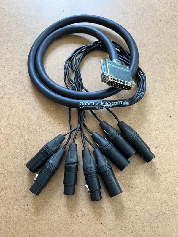 Mogami Gold AES/EBU DB-25 to 4 XLR Male/4 XLR Female Digital Audio Cable - 10' - Black image 1