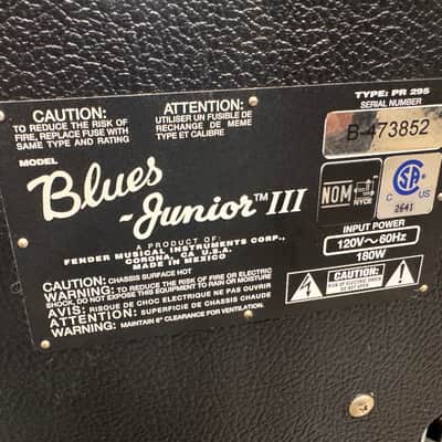 Fender Blues Junior III 15-Watt 1x12" Guitar Combo 2010 - 2017 - Black new reverb tank image 2