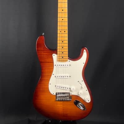 Fender American Select Series Stratocaster w Flame Maple cap 2011 - Gloss Dark Cherry Burst image 1
