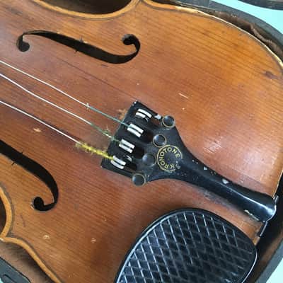 Rare Antique Robert Baillie Scottish Fiddle 1874 with GSB Case image 4
