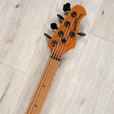 Ernie Ball Music Man StingRay DarkRay 5 5-String Bass, Roasted Maple Fretboard, Gold Bar image 9