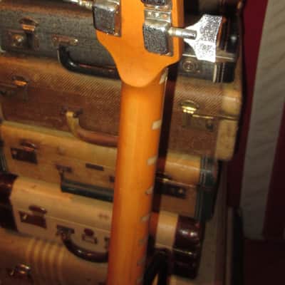 Vintage circa 1969 Teisco EKO Violin Bass Copy Natural Finish w/ Gig Bag image 6