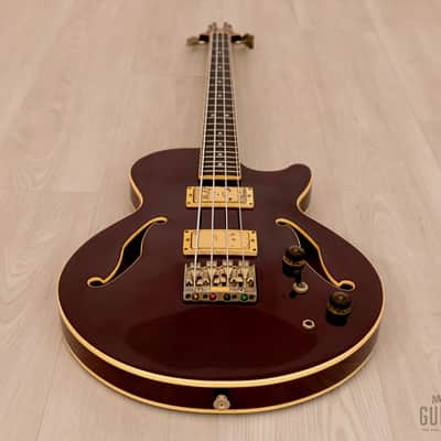 1988 Ibanez AB200 Artstar Vintage Semi-Hollow Bass Wine Red image 11