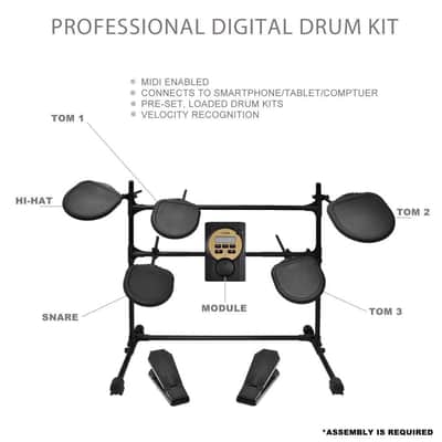 Pyle - 5-Pad Digital Drum Set Electronic Drum Machine System - PED041 image 2