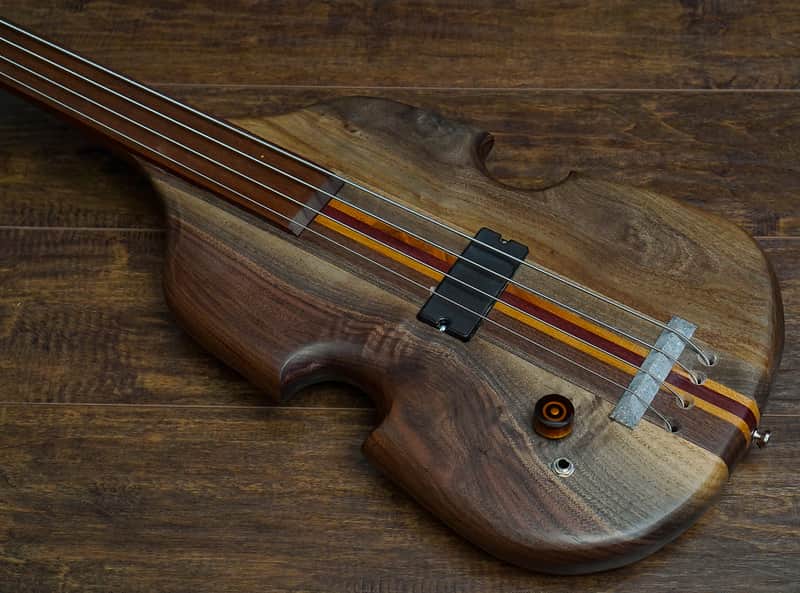 Left Handed Fretless Walnut Fiddle Handmade Wishbass (Refinished!) image 1