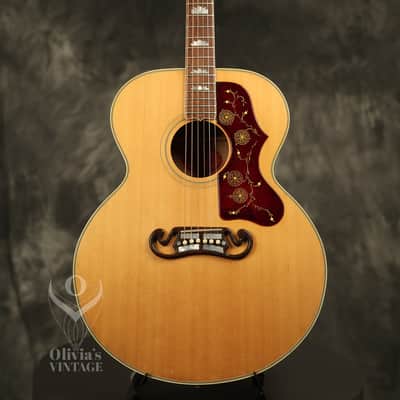 1962 Gibson J-200 Natural/BLONDE with highly figured flame maple back + sides image 2