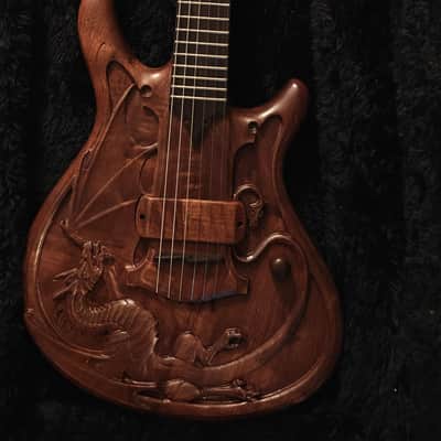 William Jeffrey Jones “The Dragonwing” – 2010 – Sculptured Walnut – One-of-a-Kind Hand Carved Art Guitar image 6