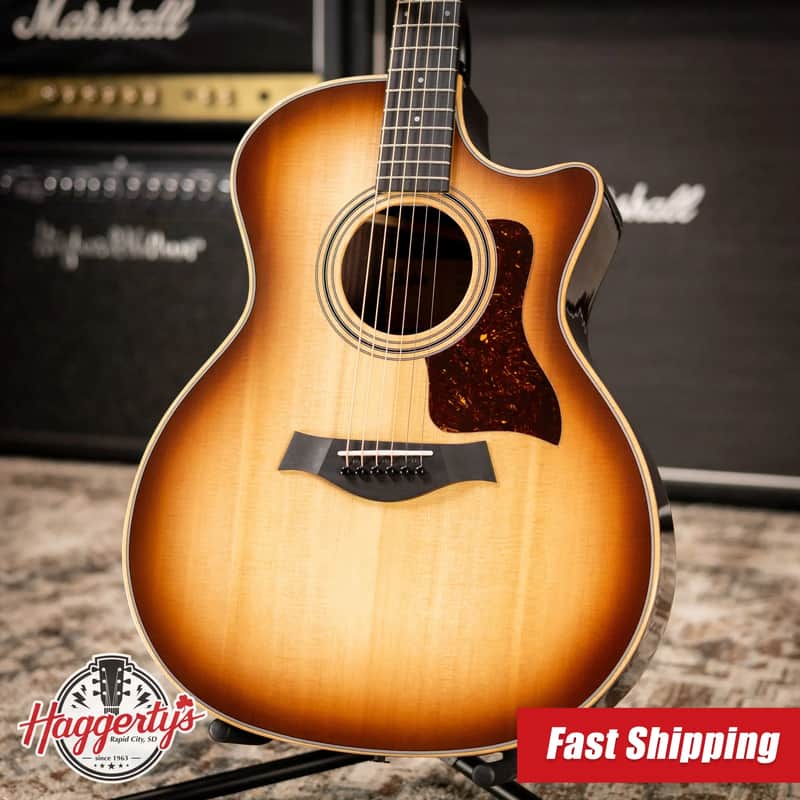 Taylor 414ce Studio Grand Auditorium Acoustic/Electric Guitar - Shaded Edge Burst with Gig Bag image 1