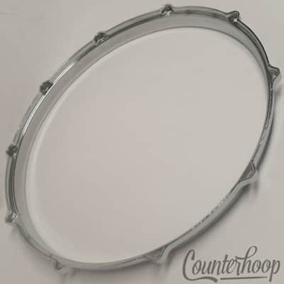 *Gretsch 14" Die-Cast Snare Drum Rim 10-Lug Batter Hoop Vintage 70s Chrome USA* image 3