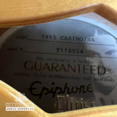 2011 Epiphone Elitist Casino – Natural (Made in Japan, Terada) image 7