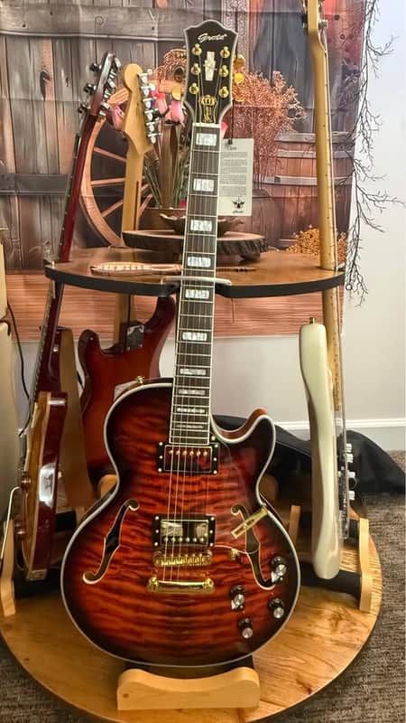 Grote LPF-001 Semi-Hollow Body Electric Guitar - Coils Splitting (Flamed Vintage Sunburst) image 1