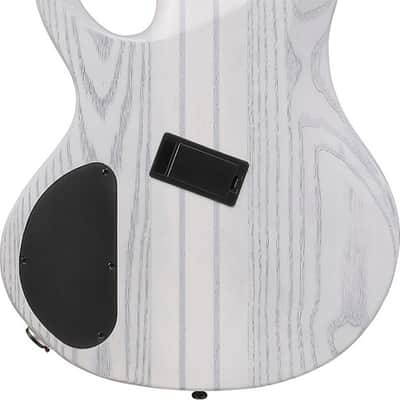 Ibanez BTB865MS Bass Workshop Multi-Scale 5-String Bass Guitar, Panga Panga Fingerboard, Transparent White Flat image 3