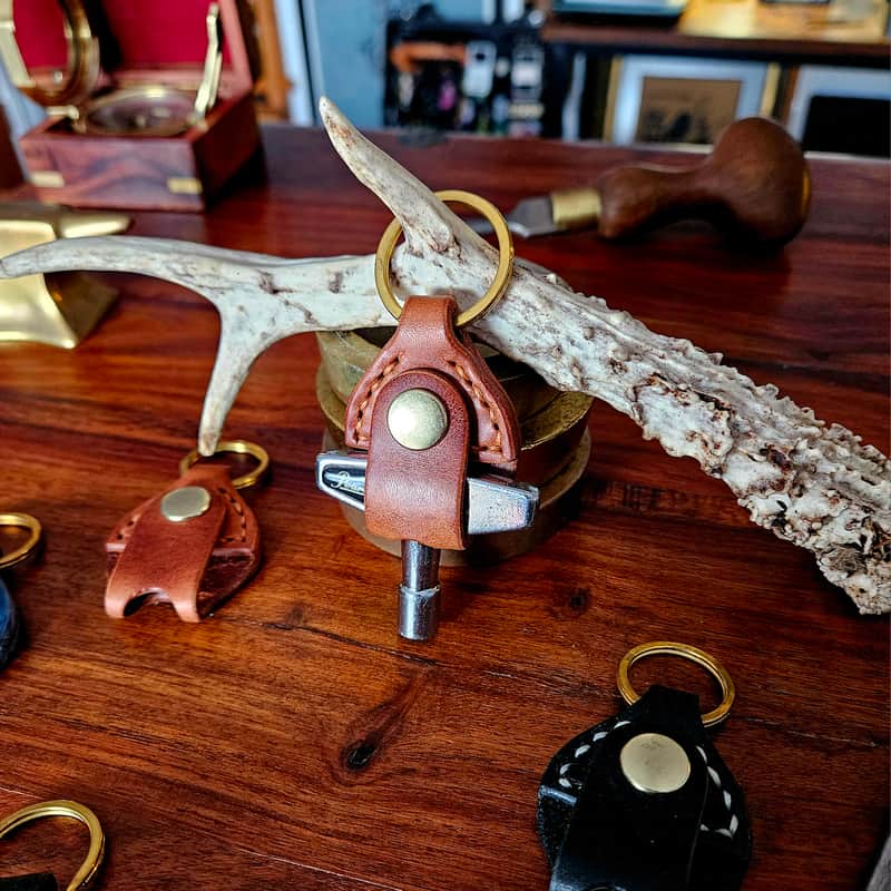 Drum Key Fob - Handmade & Hand Stitched, one of a kind. image 1