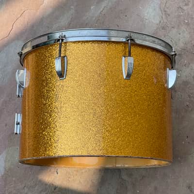 1970's Ludwig 14" Concert Timp Tom Gold Sparkle 10x14 6-PLy image 7