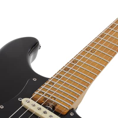Schecter MV-6 Solidbody Electric Guitar, Gloss Black image 11