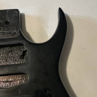 1990 Korean Ibanez EX 140 Series Black Basswood Guitar Body 2 Post Tremolo Ready image 10