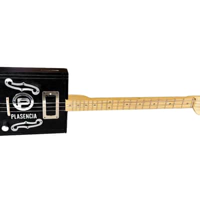 The Black Betty  - 3-string Electric/Acoustic Cigar Box Guitar by Deke - Featuring the Black Mamba Humbucker image 1
