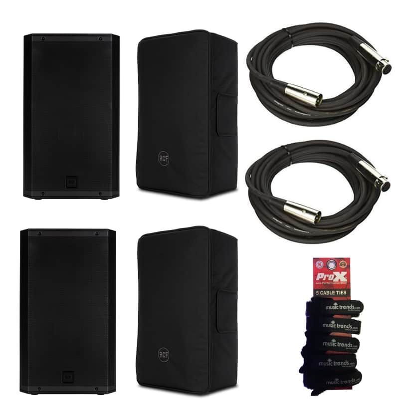 2x RCF ART-915A Active 2100W 2-way 15" Powered Speaker + 2x Covers + 2x XLR Cables image 1