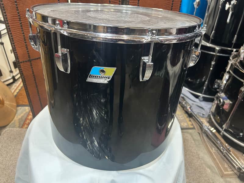 Ludwig 14" deep X 16" head Vistalite concert Tom (11285-1206) early 70's - Black Vistalite image 1