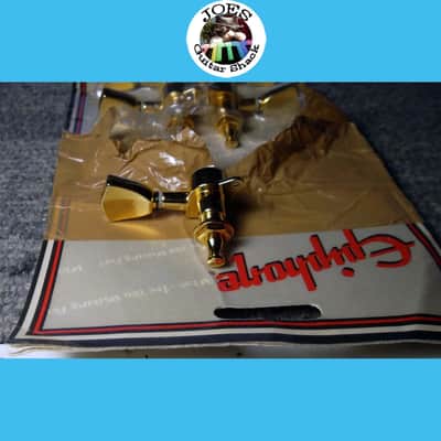 1990's Original Epiphone Les Paul Electric Guitar Rare 45-Deg Mount Keystone Left Side Gold Tulip Tuner NOS! image 4