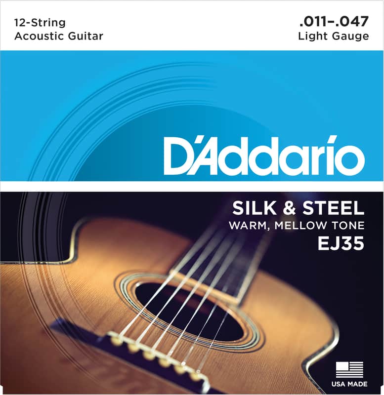 D'Addario EJ35 Silk & Steel 12-String Folk Guitar Strings 11-47 image 1