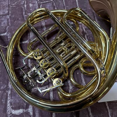 Yamaha YHR-567 Intermediate Double French Horn Lacquered Brass New Unplayed w/ Case Auth Dealer. #7676 image 8
