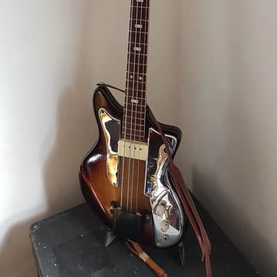 Vintage early 1960 Guyatone Hoshino Star Logo Bass Tobacco Burst Short Scale #1950 4 String Japan (MIJ) image 24