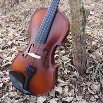 John Juzek 85 Violin Outfit with Case and Bow 4/4 size - Shaded Amber/Tobacco Brown Matte image 12